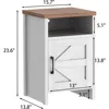 Farmhouse Nightstand, Modern Bedside Table with Barn Door and Shelf, Rustic End Table Side Tables for Bedroom, Nightstand 3