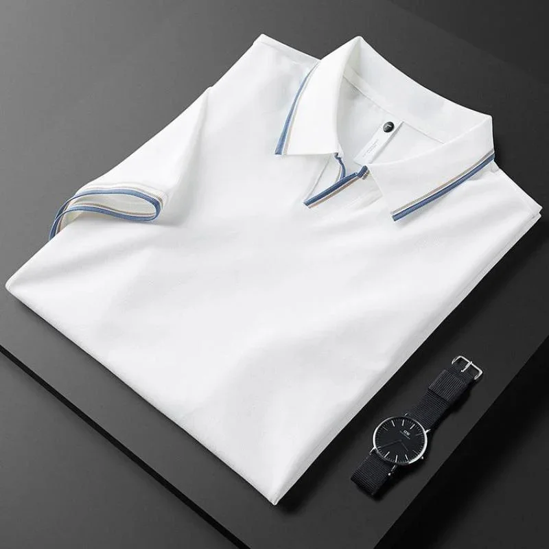 

Minglu Cotton Male T-shirts Luxury Short Sleeve Business Casual Simple Mens Fashion Slim Fit Summer Man 3XL