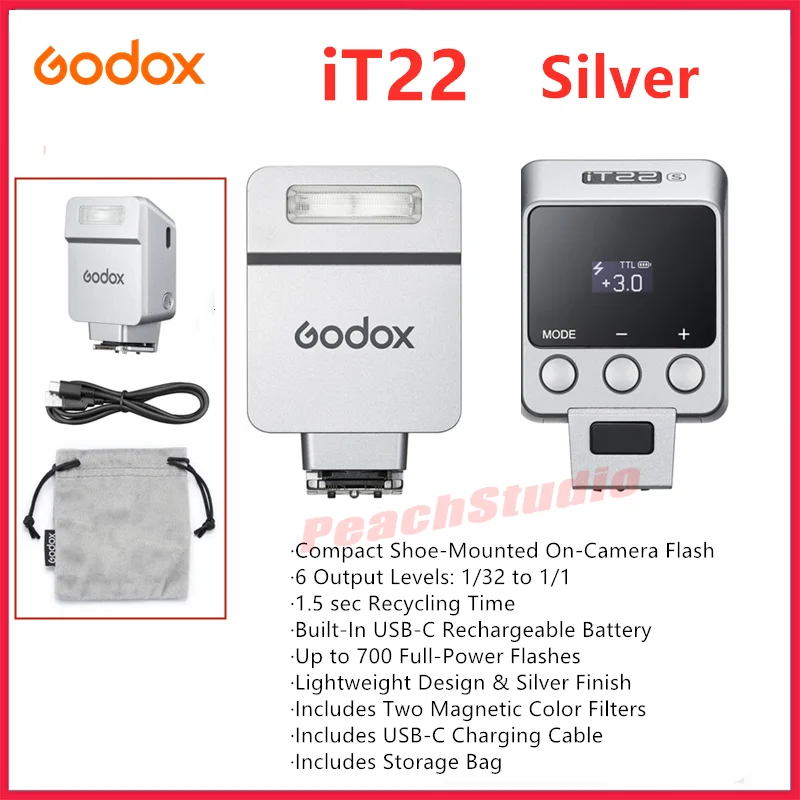 Flash Mini Godox IM22 Pour Appareils Photo - Compatible Canon, Sony, Nikon, Fuji, Olympus - Neuf, Garantie 1 An
