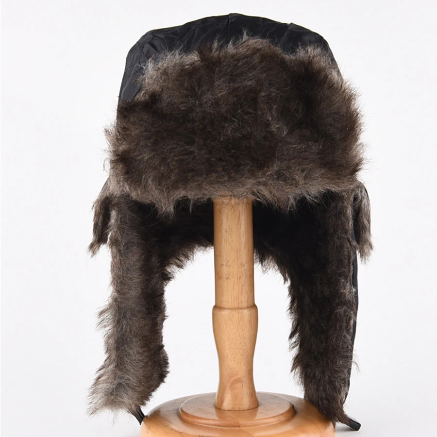 Men's Bomber Hats Winter Trapper Aviator Trooper Earflap Warm Russian Hats Outdoor Waterproof Ear Protectors Ski Hat winter hat earflap hat