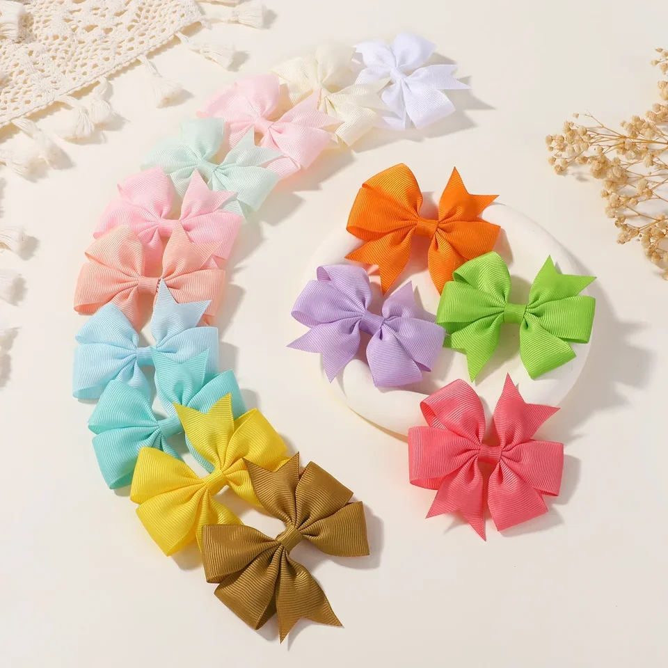Cute Colorful Bow Hair Clip Set for Girls