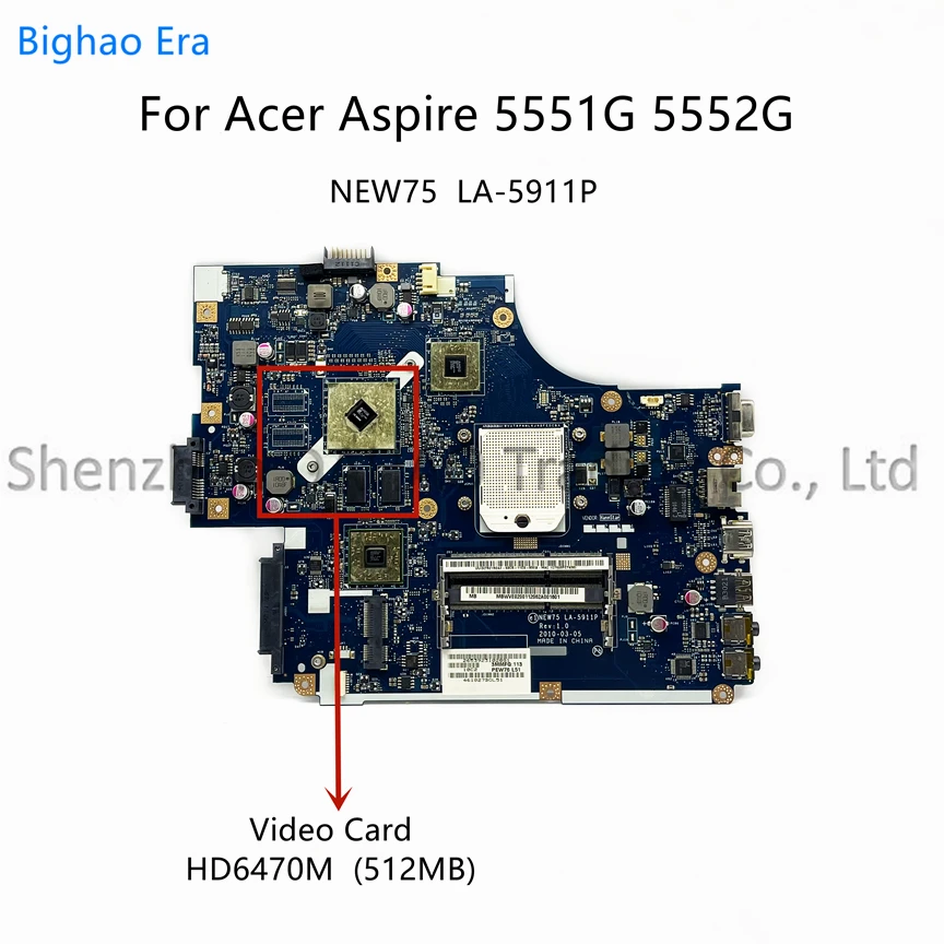 New75 La-5911p For Acer Aspire 5551g 5552g Laptop Motherboard With ...