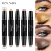 Shimmer Brown Double Head Eyeshadow Stick Colorful High Waterproof Cream Eyes Shadow Pencil Long Lasting Makeup Cosmetic