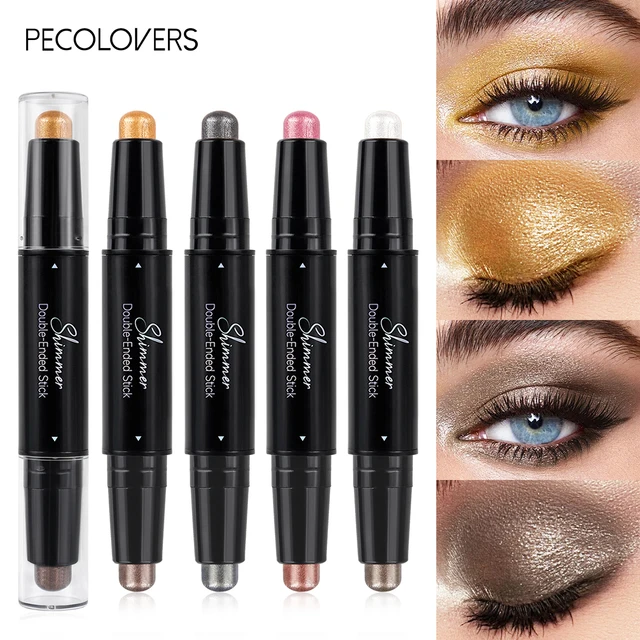 Shimmer Brown Double Head Eyeshadow Stick Colorful High Waterproof Cream Eyes Shadow Pencil Long Lasting Makeup Cosmetic
