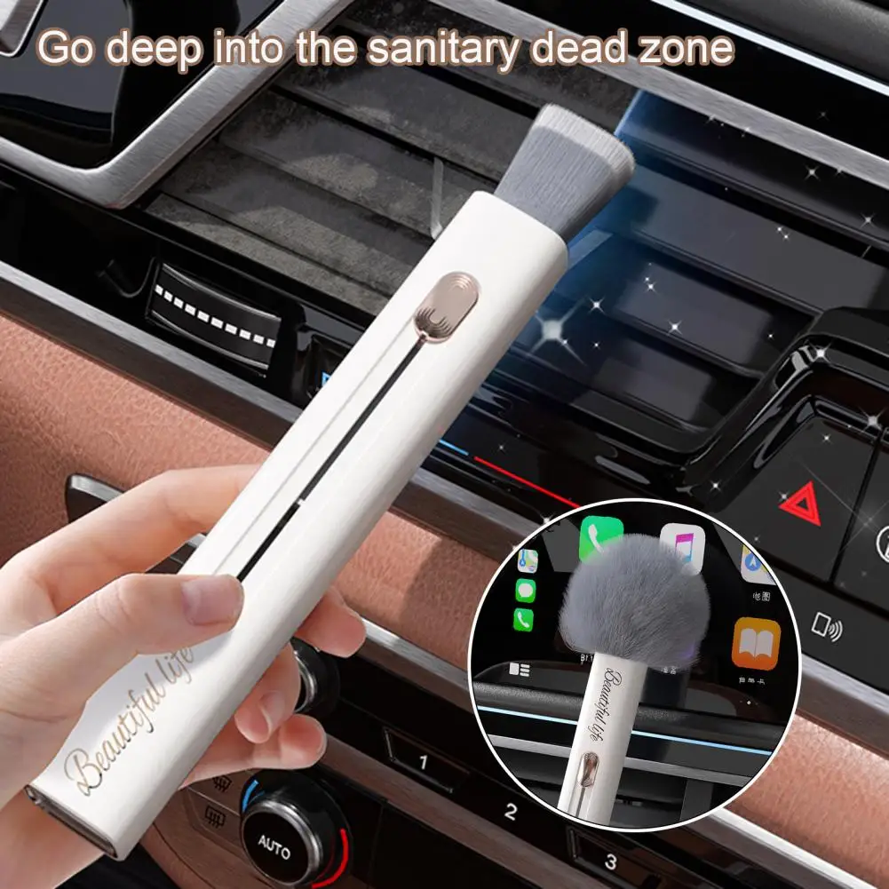 Dust Removal Brush Car Brush Soft Bristle Car Detailing Brush Adjustable Anti-slip Handle for Vehicle Dashboard Dusting