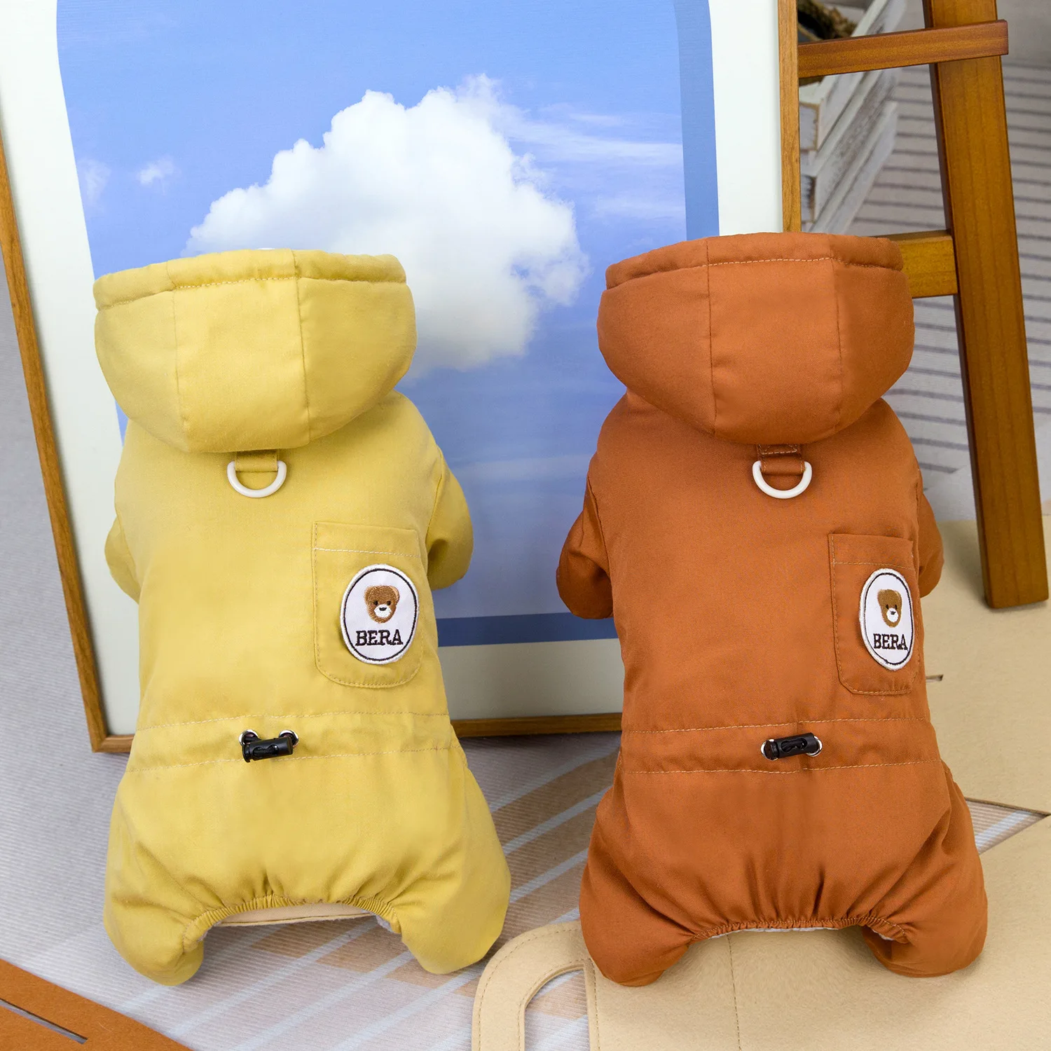 Winter warm pet padded padded dog jumpsuit plush pet jacket small medium dog Chihuahua Yorkie clothing supplies pet jacket,pet jumpsuits,dog sweater