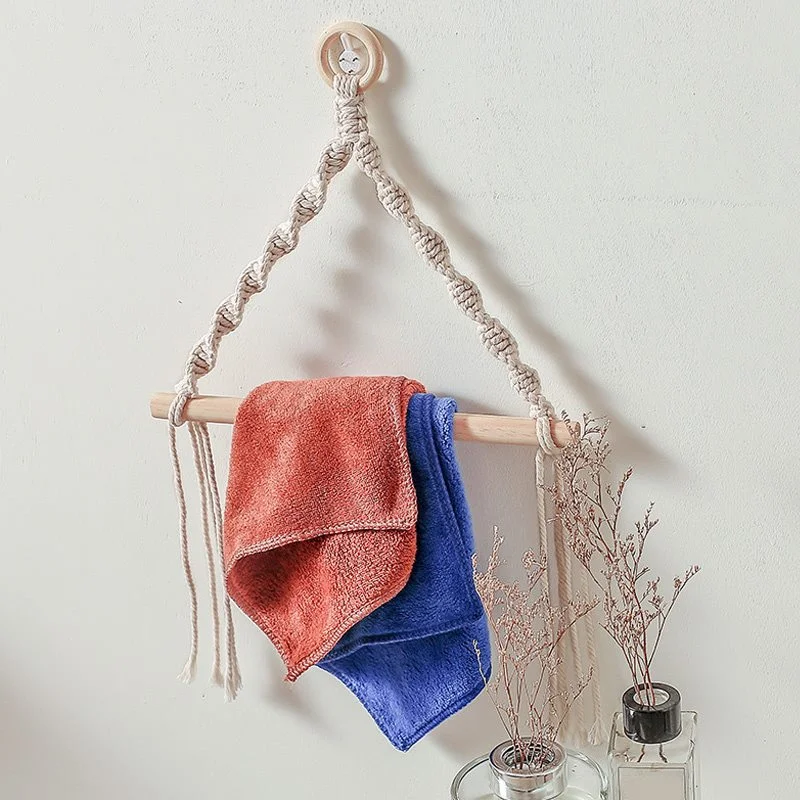 Toilet Paper Holder Toilet Paper Rack Toilet Roll Holder 1Pc Vintage Bohemian Hand-woven Towel Hanging Rope Tapestry