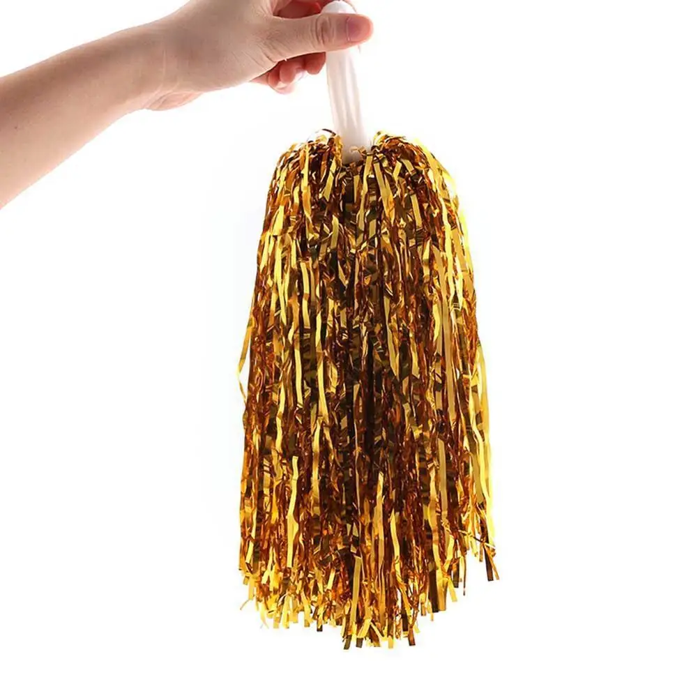 2PCS Handheld Pompom Cheerleader Dance Holding Flowers Accessories Party Gadget Decor Pom Club Cheer Cheerleading U9N4