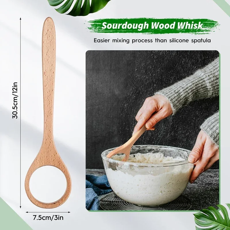 Manual Egg Beater Simplicity Wooden Dough Mixer Hand Whisk Tools Creative Dough Spatula Household Wooden Whisk Kitchen Supplies
