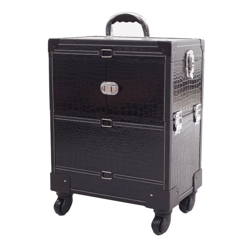 

Makeup trolley case Multi-layer Beauty & Makeup Storage Trolley Aluminum Alloy Cosmetic Case Travel Toiletry Trunk 1pc