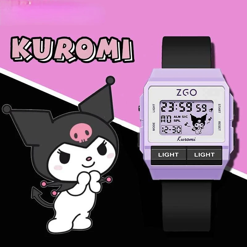 

Sanrio kawaii anime cartoon student watch new Kulomi girl high-value cute cinnamon roll girl sports electronic watch wholesale