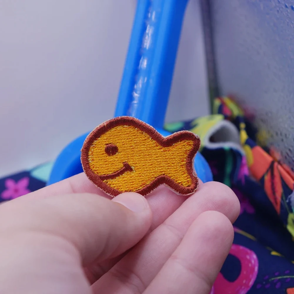 

1pcs Iron On Sew On Orange Fish Patch for Clothing, Hats, Backpacks, DIY Decorative Embroidery Applique, Animal Lover Gift