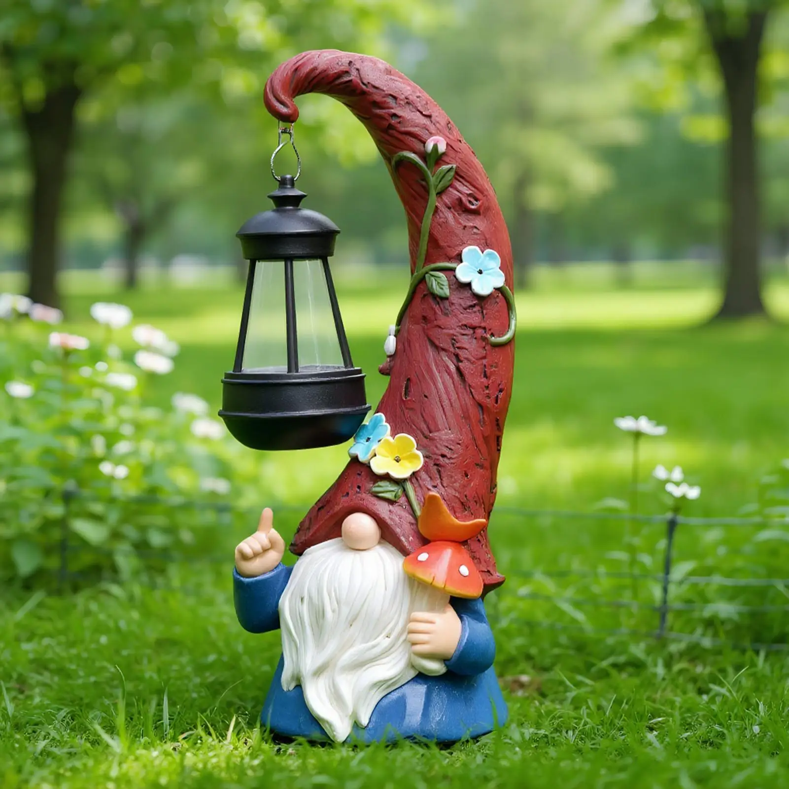 outdoor garden Gnome solar lights Light Statue Collection Figurine ...