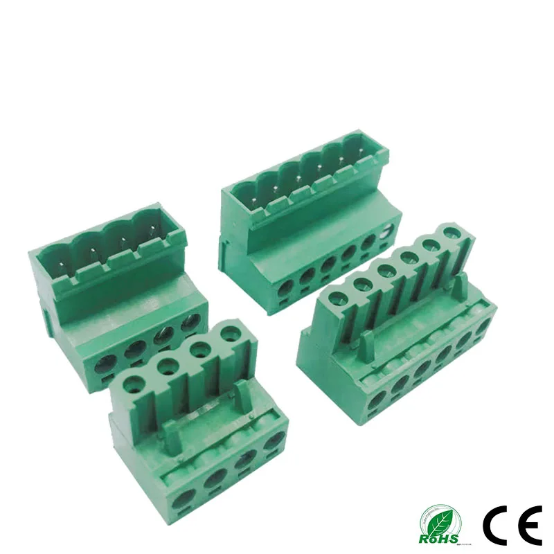 5.08MM Pluggable Terminal Blocks Connector KF2EDGKR 5.08 Butting Style 2/3/4/5/6/7/8 Pin Screw Terminal 1 Sets