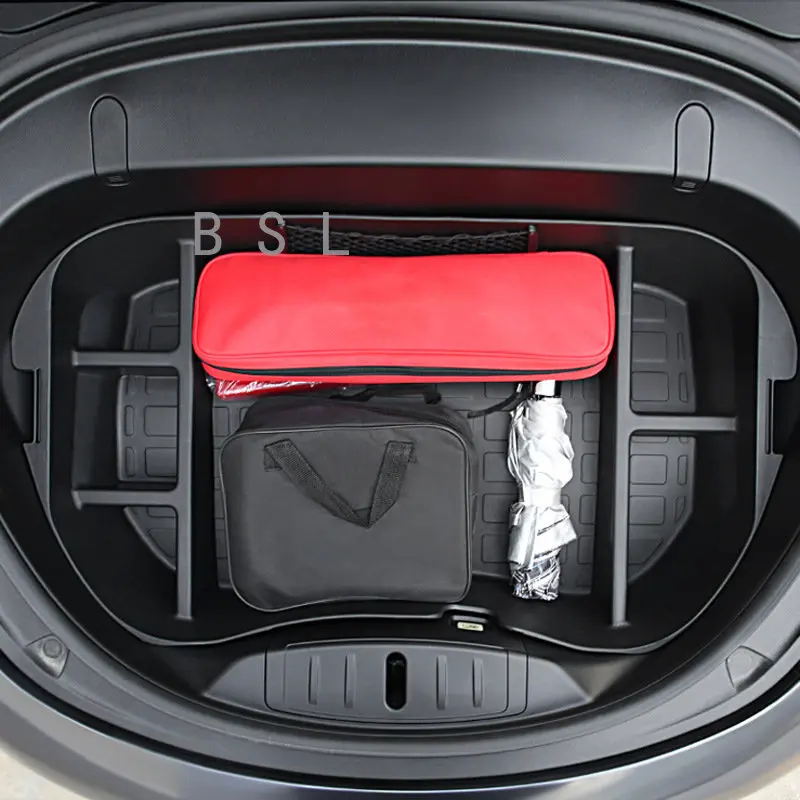 

Accessories For Tesla Model Y 2021 2022 2023 2024 TPE Car Trunk Spare Tire Storage Box Receive Container Organizer Case Tray