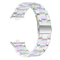 Colorful Transparent Resin Strap for Smart Watch Replacement Wrist Band (Colorful)