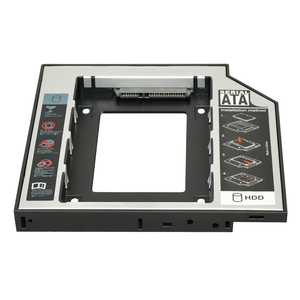 Plastic Aluminum Universal 9.5/12.7mm SATA 3.0 2nd HDD Caddy 2.5" SSD CD DVD to HDD Case Enclosure CD-ROM ODD Optibay