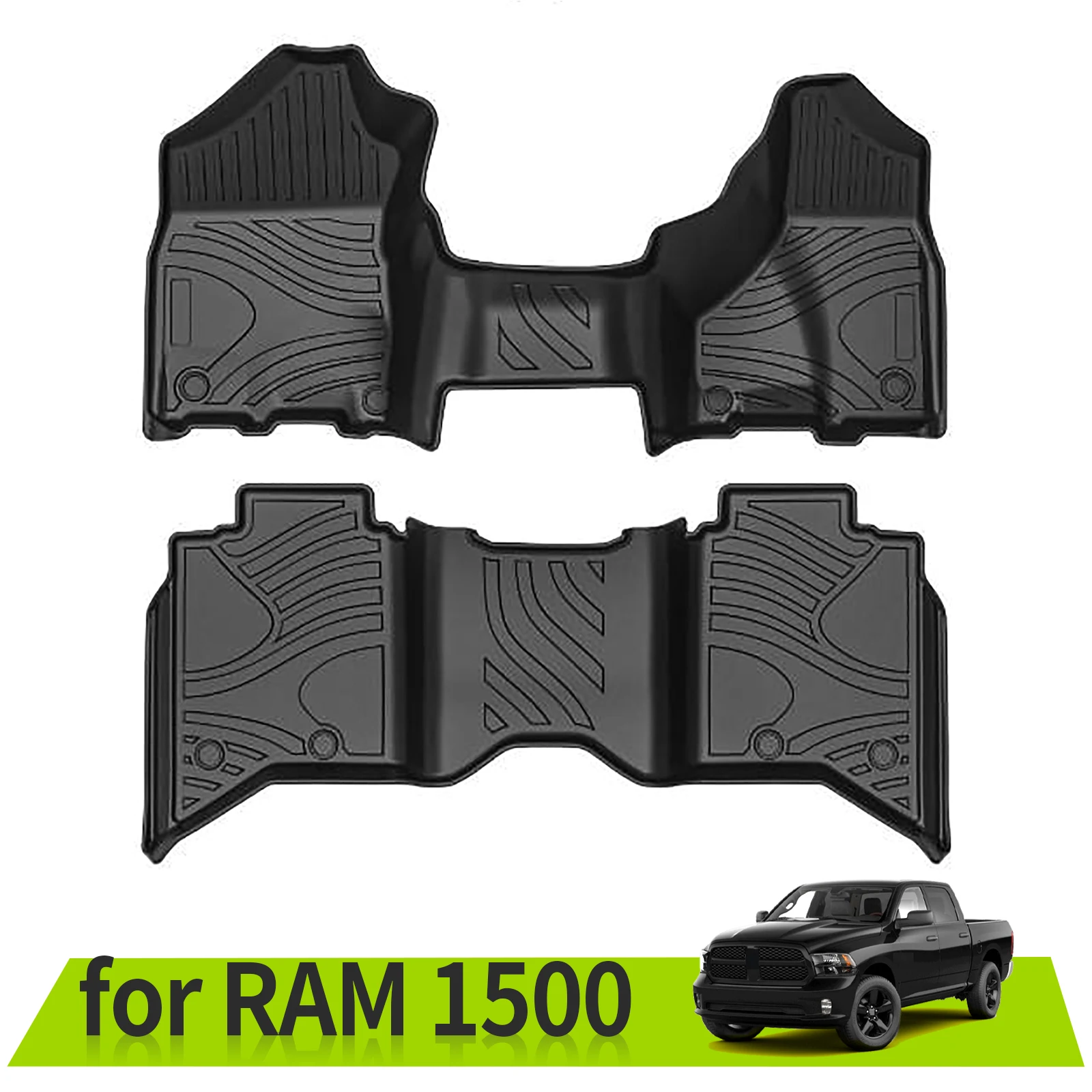 

Car Floor Mats for Dodge Ram 1500 2009-2018 Waterproof Anti-Slip Pad Accessories 3D TPE Left Hand Driving