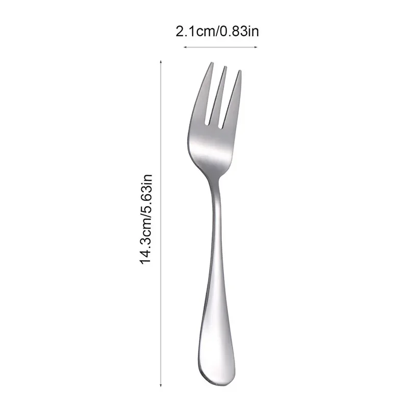Stainless steel Dessert Fork 6pcs suitable for entertaining guests at home Fruit Fork Birthday Cake Silver Tableware cutlery set western style cutlery set picnic cutlery set stainless steel cutlery set