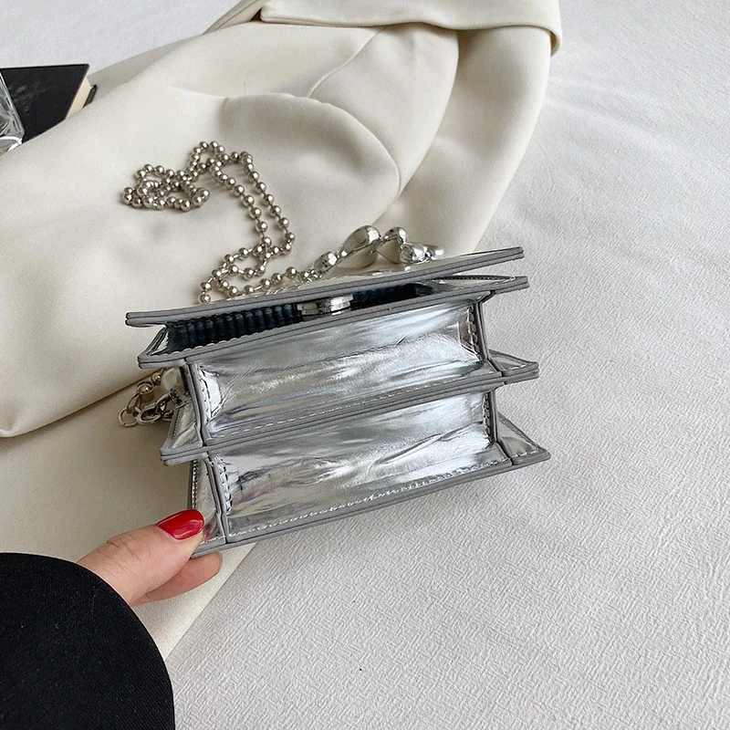 Mini Crossbody Bag 2023 Premium Texture Bright Niche Unique Design Chain bags High quality  pearl Women Simple Trend Sweet Girl