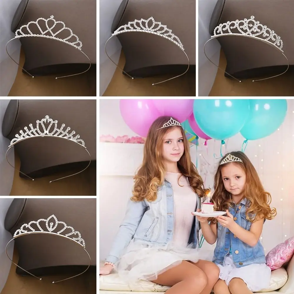 

Shining Princess Crystal Tiaras Elegant Rhinestone Bridal Hair Accessories Crown Hair Band Birthday Party