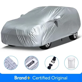 Universal SUV Car Cover M–XXL Waterproof PEVA UV Protection Sun Rain Snow Dust Resistant Silver