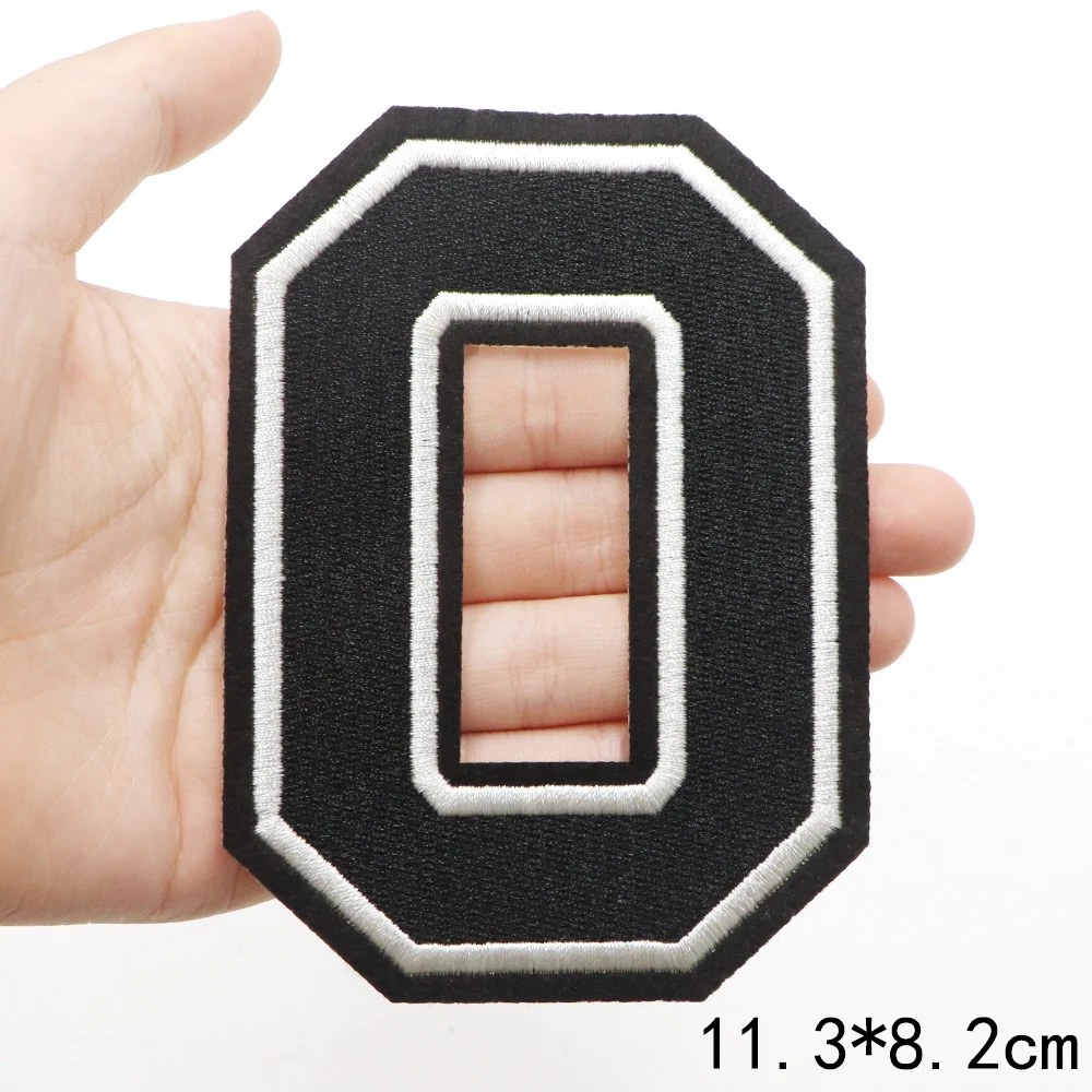 1 Stück 11,3 cm 0-9 Zahlen- und Buchstaben-Aufnäher für Kleidung, Hut, Jacke, Schuhe, zum Aufnähen, Stickerei-Applikationen, Aufnäher auf Kleidung, zum Dekorieren, DIY – Detail 4