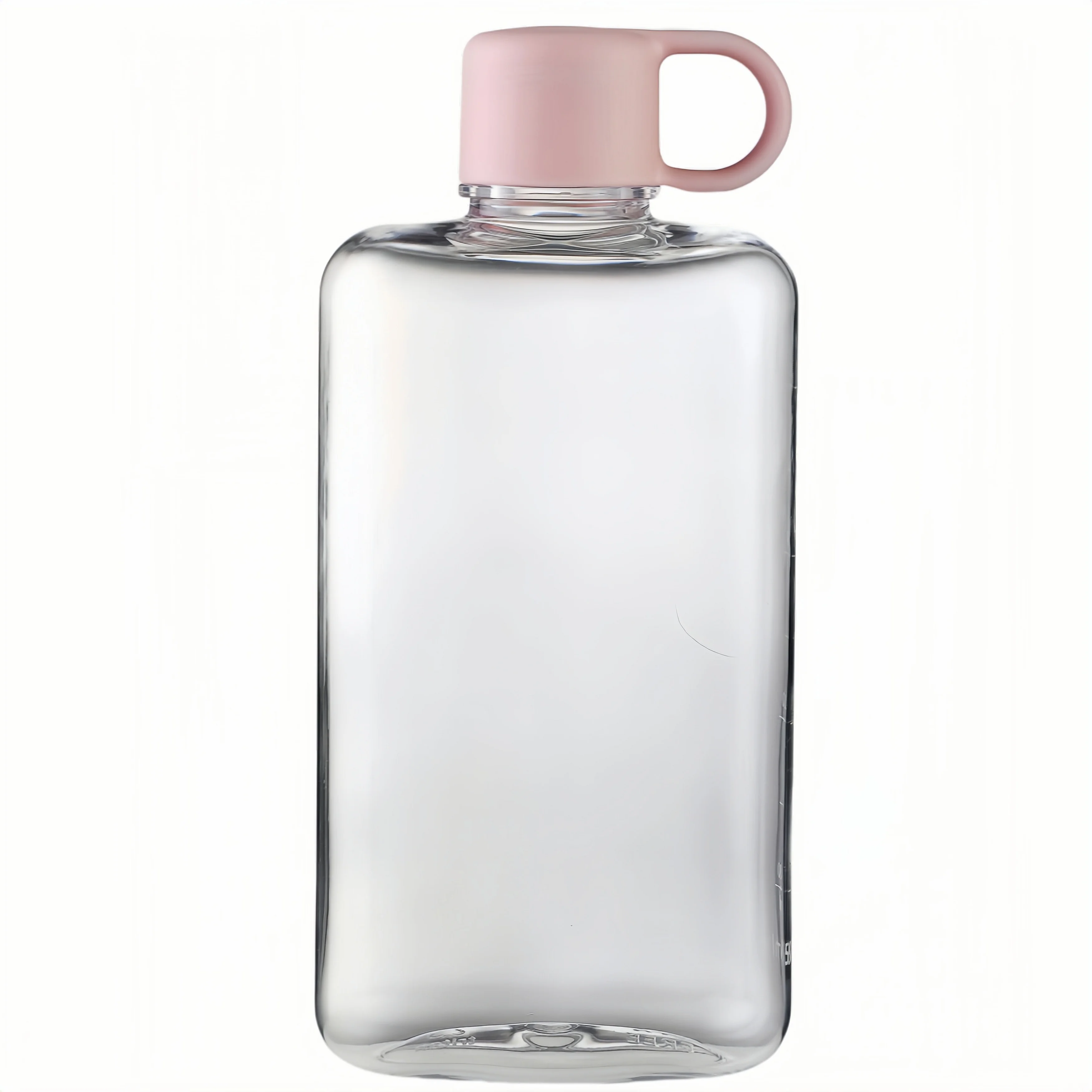 Transparent BPA-Free Flat Water Bottle - Crystal Clear Plastic Sports Drinkware, Perfect for Milk and Juice, Ideal Birthday Gift