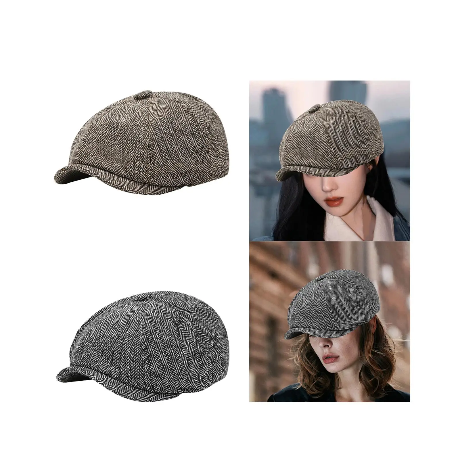 Beret Hat Cap Cabbie Hat Brith Spring Gift Warm Octagal Hat Hat for Shopping Outdoor Driving Traveling