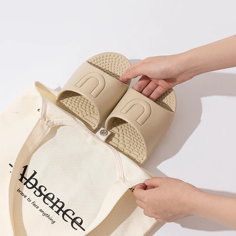 2025 New Ultra Light Non Slip Beach Slippers for Women Soft Sole Massage Home Slides Woman Portable Folding Outdoor Flip Flops