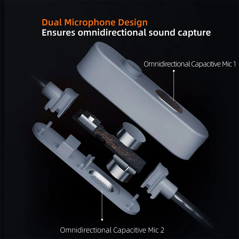 Silver-Plated Dual Mic Upgrade Cable with 3.5MM/Type-C Connector