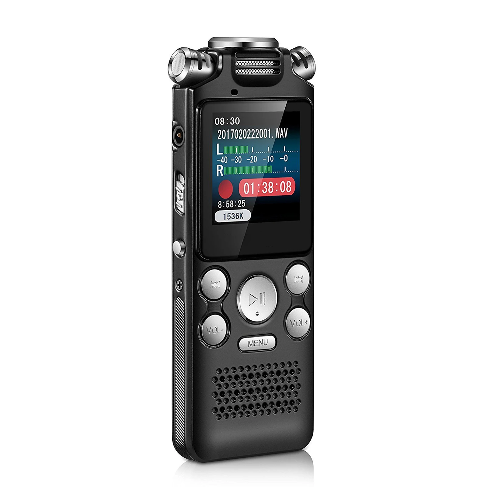 Tape Recorder 8GB Voice Recorder Noise Cancelling Audio Double Microphone for HD Voice Activated Recording Metal Case