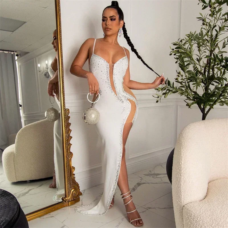 Self Love Peak A Boob Rhinestones Heart Shape Draped Party Dress