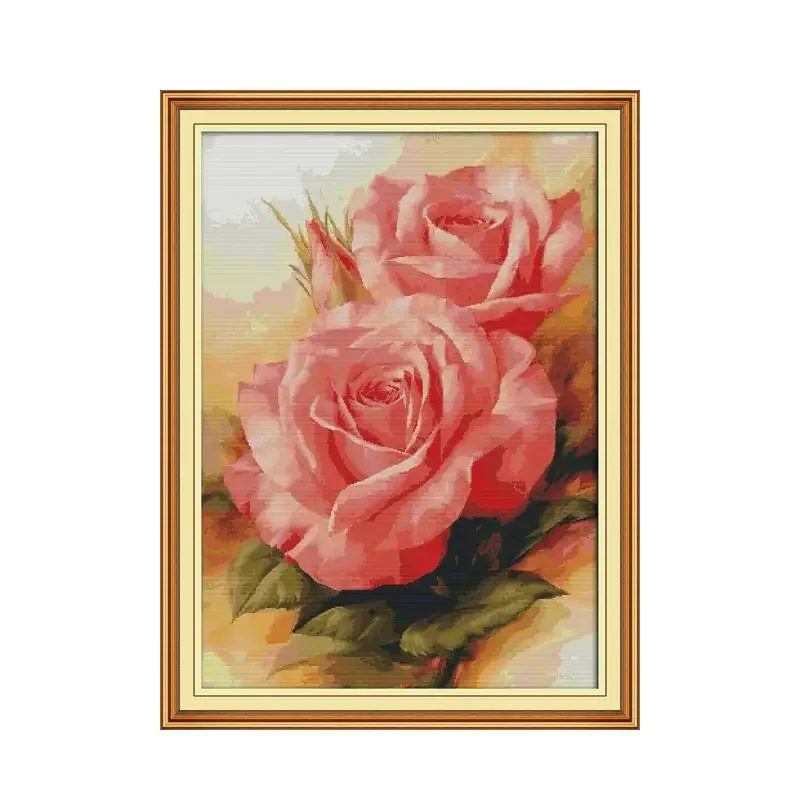 

Набор для вышивки крестиком «розовая роза», Набор для вышивки крестиком aida 14ct 11ct, печать на холсте, рукоделие «сделай сам»