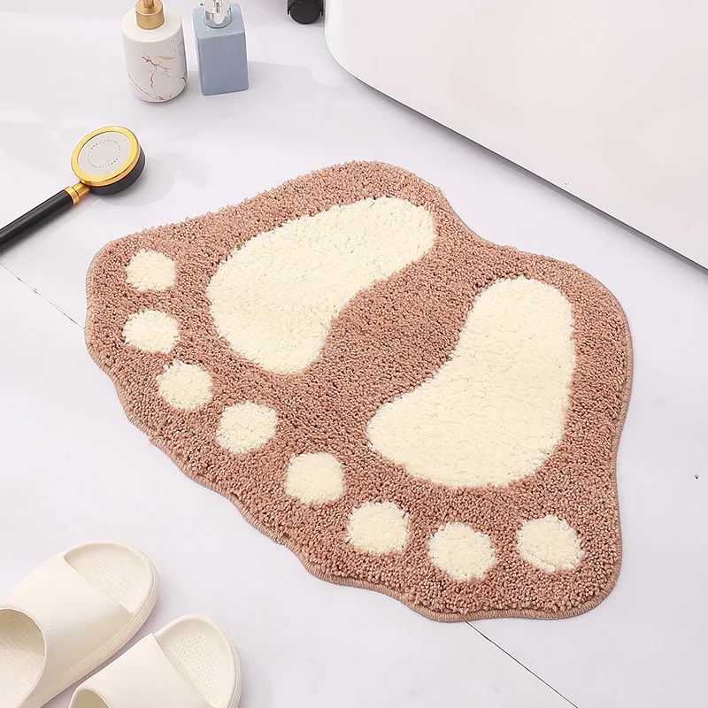 Cute Footprints Big Feet Bath Mats Pads Cartoon Style Toilet Non-slip Rug for Bathroom Carpet Floor Foot Shaped Rug
