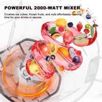 Mélangeur à minuterie robuste 2000W, presse-agrumes, robot culinaire pour fruits, Smoothies glacées, sans BPA, pot de 2L 3