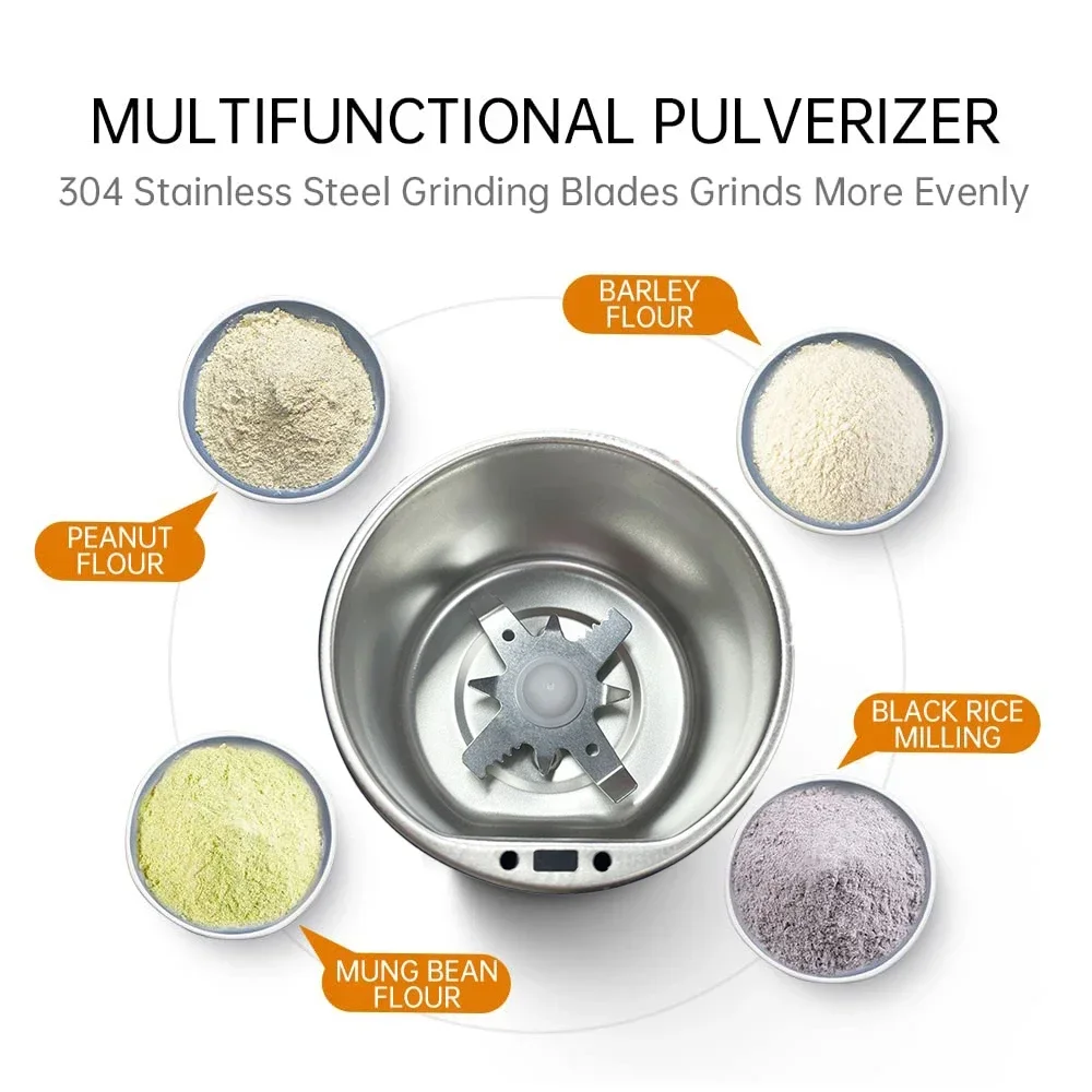 Electric Coffee Grinder Beans Small Grain Grinder Beans Grains Mill Herbs Electric Stainless Steel Grinding Machine for Kitchen