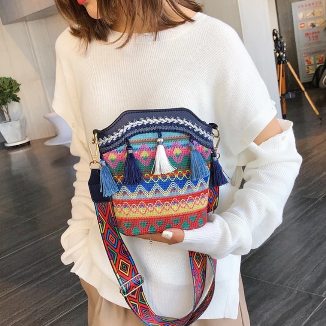 Women Shoulder Bag Round Fashion Handbags Women's Embroidery Knitted  Top-handle Bag Crossbody Bag Lady Small Circular Bag Clutch - AliExpress