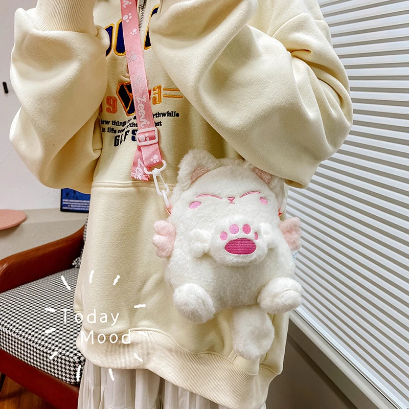 日本のカワイイスタイルの猫のぬいぐるみバッグ 柔らかいロリータバッグ ショルダーストラップ付き かわいいコスプレバッグ Aliexpress