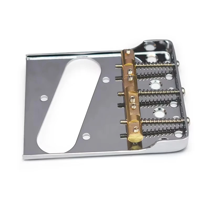 Vintage Telecaster TL Bridge System | Sattel-Array aus Messing mit 3 Schrauben | Verchromter Aschenbecher mit Intonationsschrauben für Tele-Gitarre – Detail 15