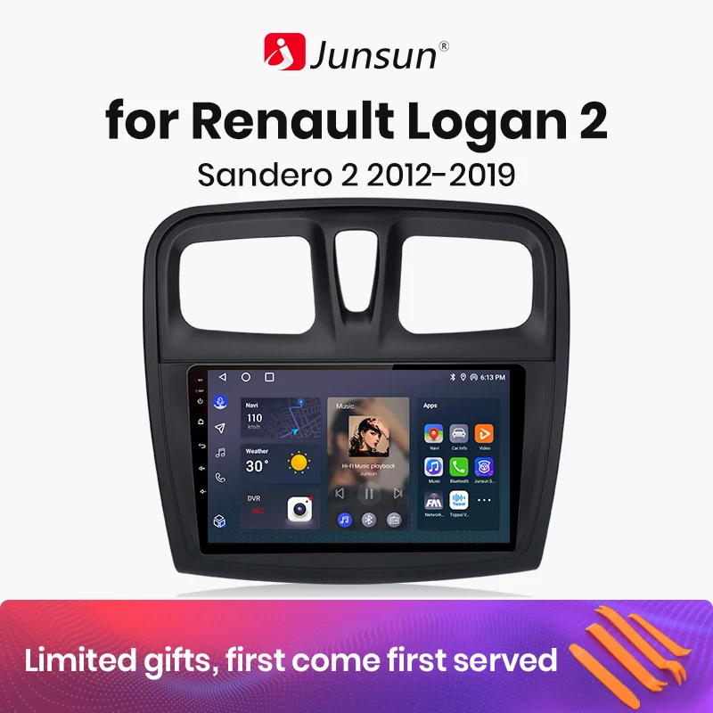 

Junsun V1 AI Voice Wireless CarPlay Android Auto Radio for Renault Logan 2 Sandero 2 2012-2019 4G Car Multimedia GPS 2din