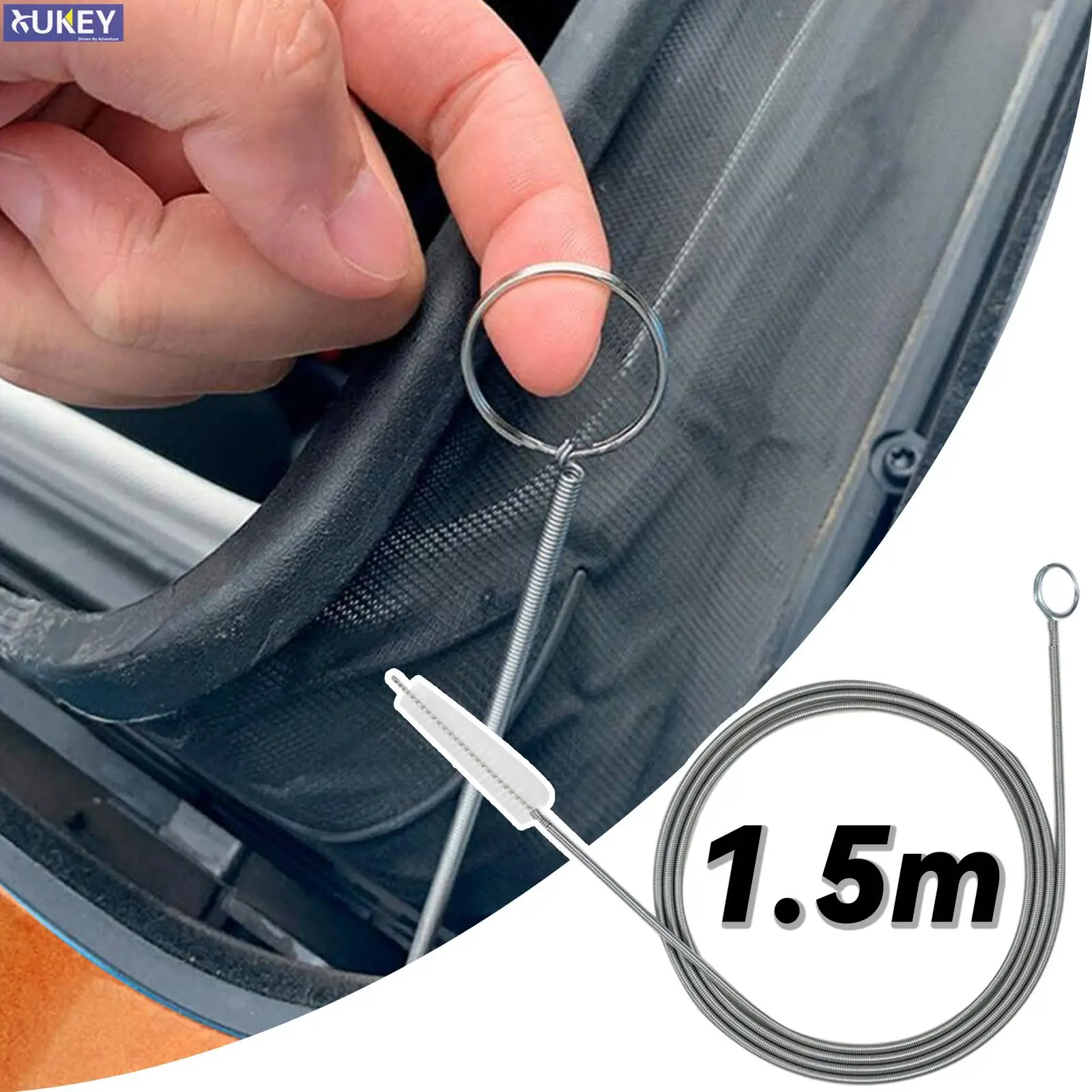 

Flexible Car Drain Dredge Sunroof Cleaning Scrub Brush Tool 150CM Stainless Steel Drainage Hole Water Tube Accessories Universal
