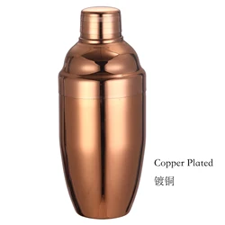 Premium Stainless Steel Cocktail Shaker Set - 500ml Capacity (Copper Plated)