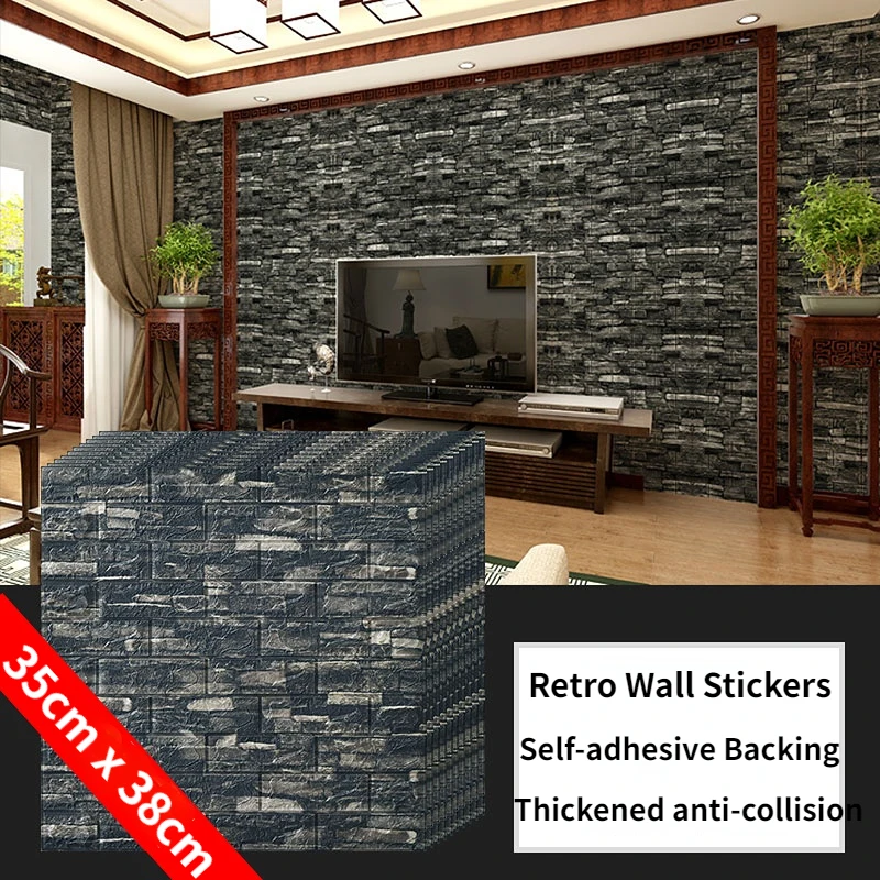 38CM X35cm 3mm Self-adhesive Waterproof 3D Tile Wall Sticker Wallpaper XPE Foam Wallpaper Living Room DIY Background Decorations self adhesive eye stickers clay crafts bathroom decorations balloon small decorative child scrapbook