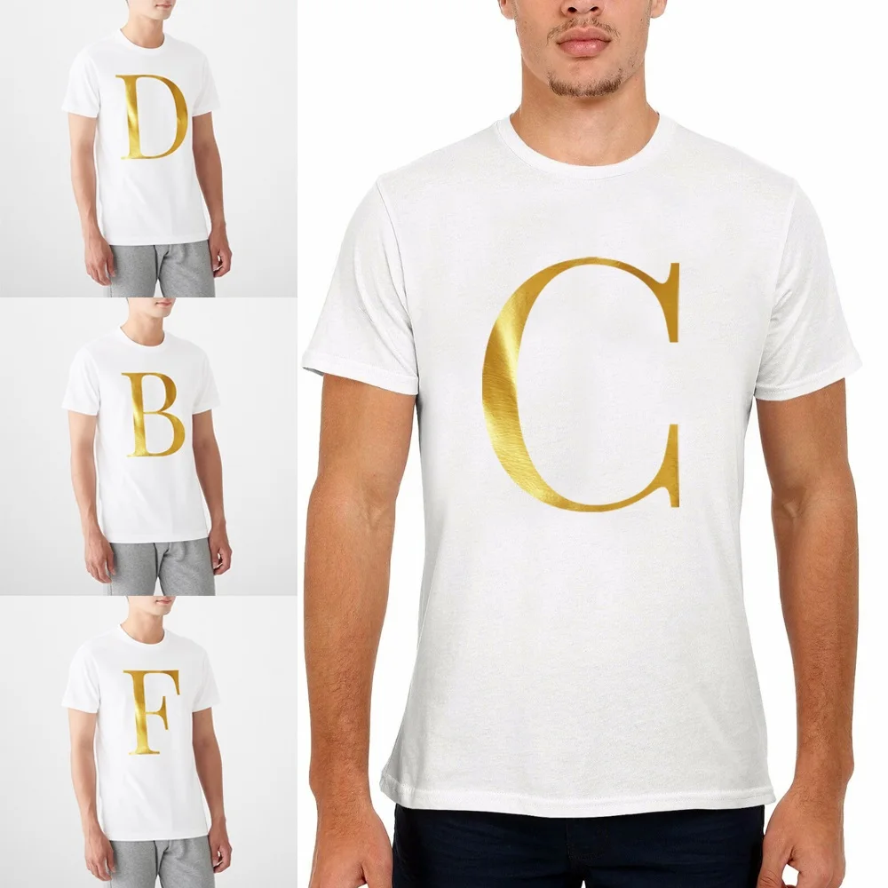 

T-shirt for Men Harajuku Summer Casual Top Tee Shirt Men's Sport Fashion 26 Letter Printing Short Sleeve Hip-Hop Men Clothing