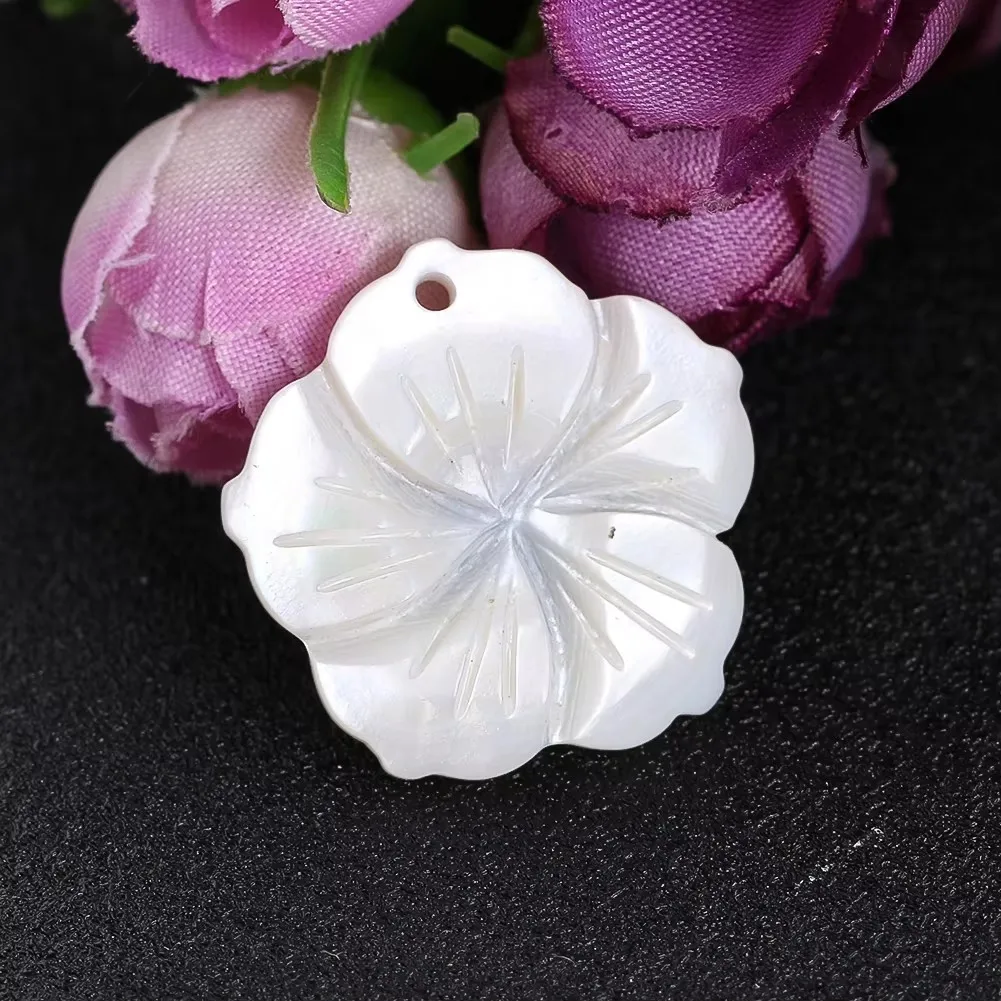 5pcs Natural Freshwater Shell Petal Pendant White MOP Flower Bead Charms DIY Jewelry Making Necklace Earrings Accessories