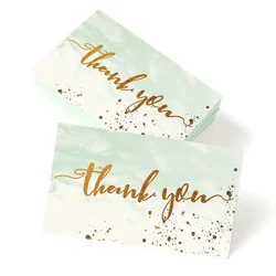 Premium Thank You Greeting Cards Set - Elegant Packaging for Weddings, Festive Parties, and Business Invitations (50 pcs) (Light green)