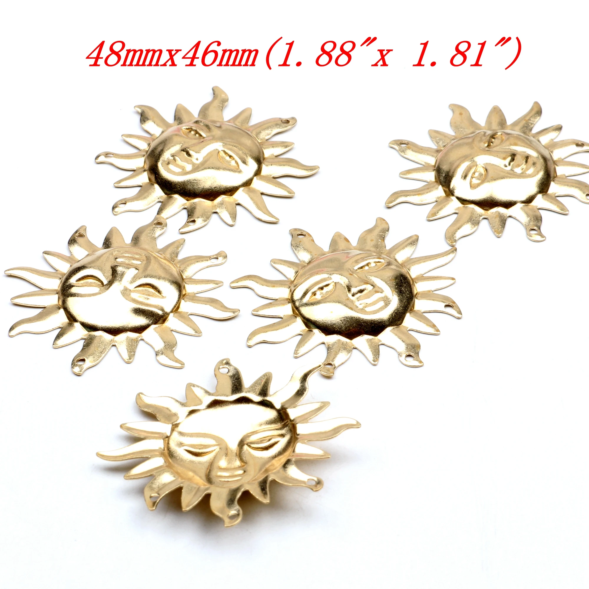 Gehämmerte Charms, Sonnenanhänger aus Messing, Zubehör für DIY-Ohrringe, Halskette, Armband, DIY-Herstellung, Schmuckzubehör – Detail 9