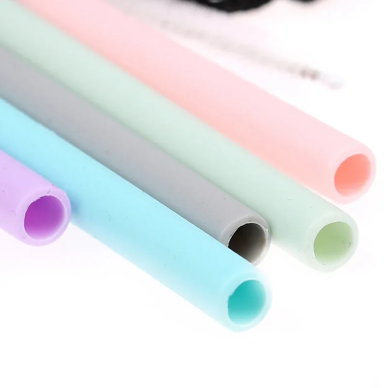 Silicone Drinking Straws Reusable Flexible Fold Adult Child Straw Home Kitchen Bar Party Drinking Straws Silicone Straws