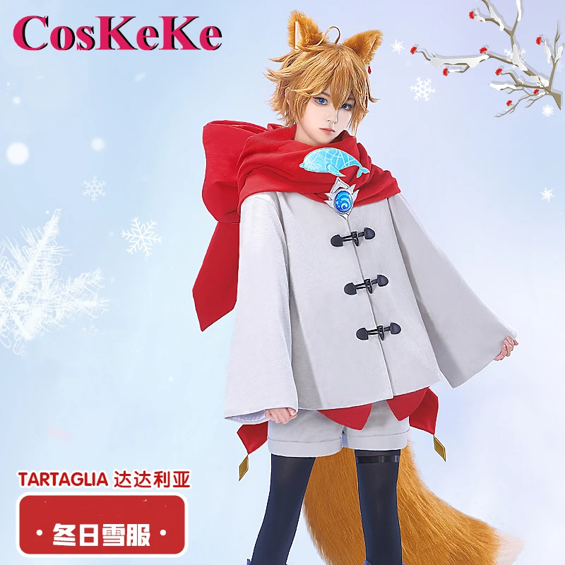 

CosKeKe Tartaglia Cosplay Anime Game Genshin Impact Costume Fashion Winter Snow Suits Halloween Party Role Play Clothing S-XL